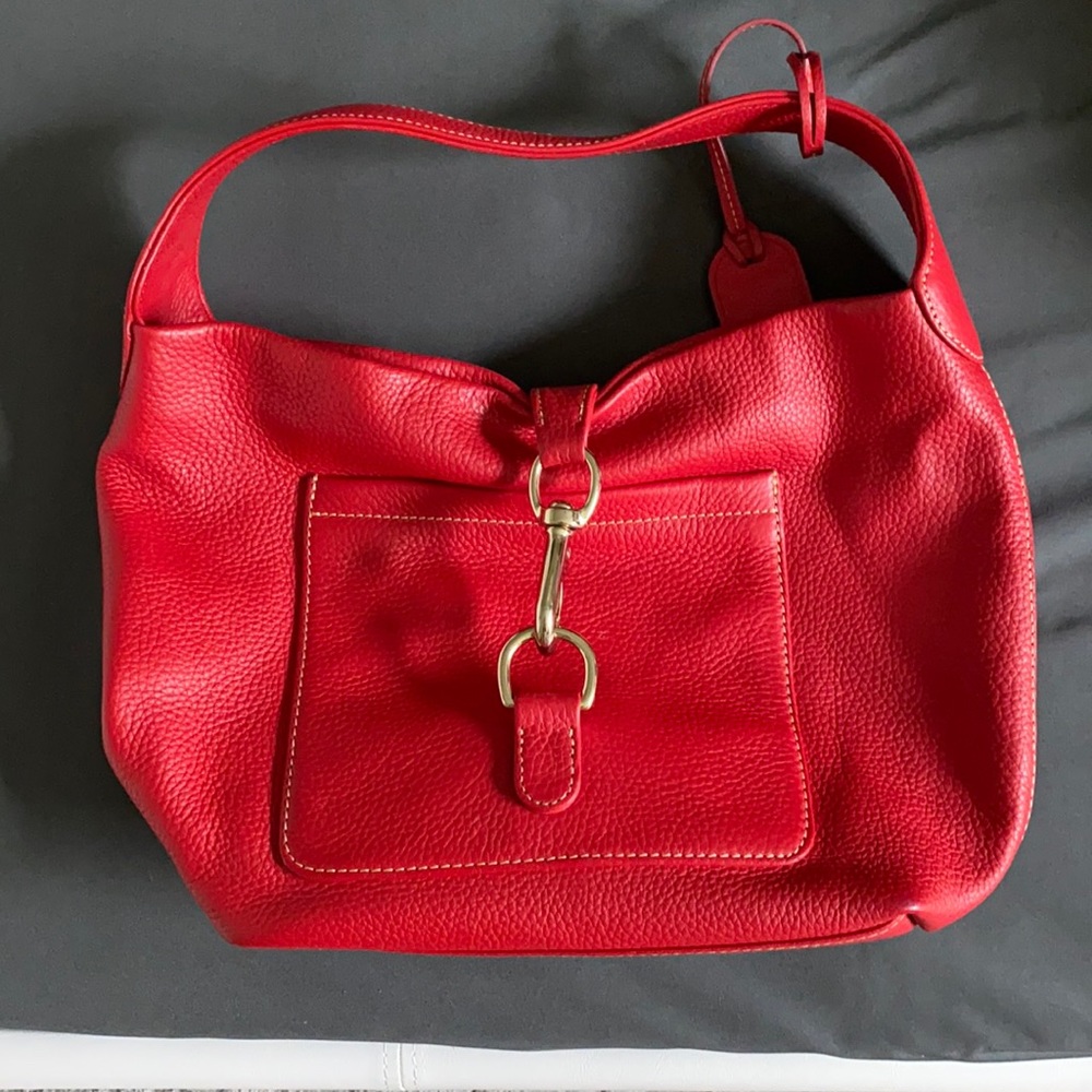 DB Belvedere Red Pebble Leather Hobo & Dust Cover